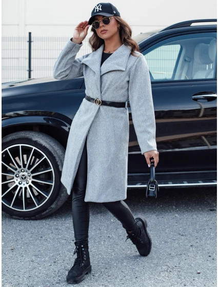 Dámský dlouhý kabát světle šedý Dstreet model 21980444 - FashionStreet