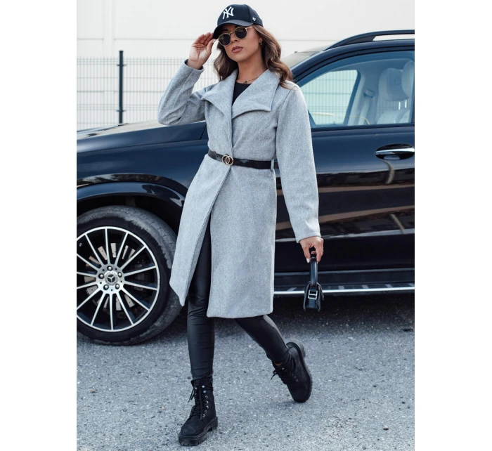 Dámský dlouhý kabát světle šedý Dstreet model 21980444 - FashionStreet