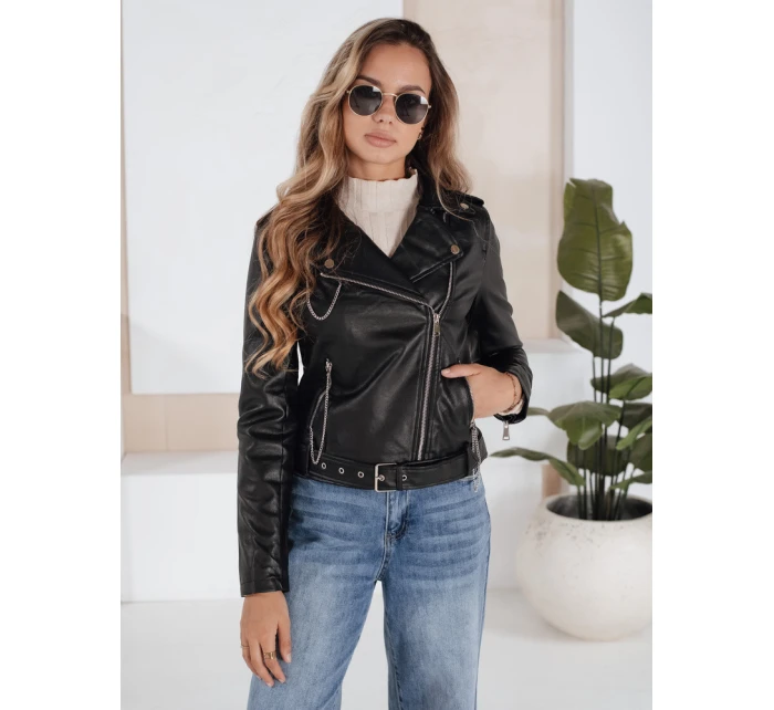 Dámska kožená bunda ramones black FashionStreet TY5200