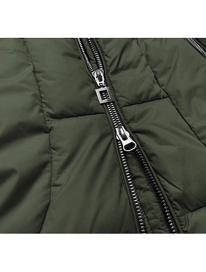 PIKOWANA DAMSKA KURTKA ZIMOWA Z KAPTUREM KHAKI model 21242036 - Libland PIKOWANA DAMSKA KURTKA ZIMOWA Z KAPTUREM KHAKI model 21242036 - Libland