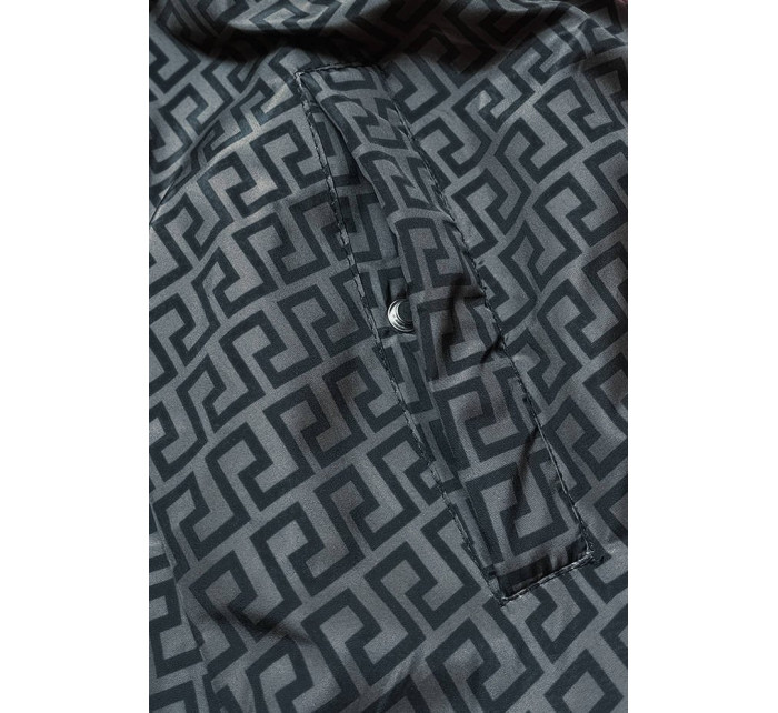 Čierno-grafitová obojstranná dámska bunda (W556)