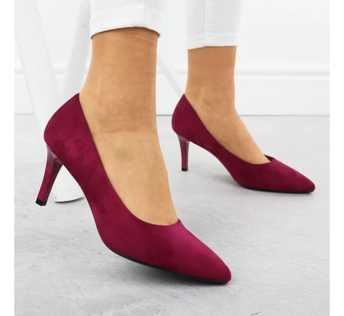 Dámské semišové lodičky na jehlovém podpatku fuchsiové barvy Sergio model 21905065 - LEONE