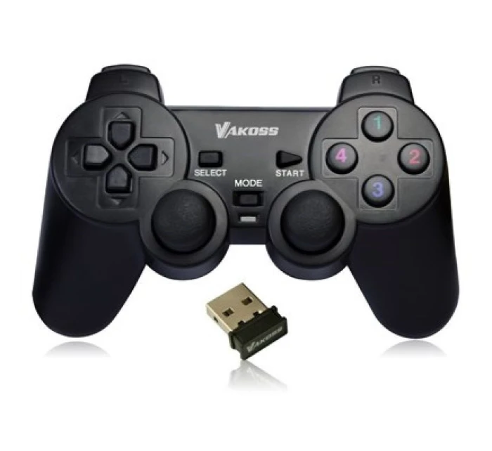 VAKOSS BEZDRÔTOVÝ USB GAMEPAD S DVOJITÝM NÁRAZOM, PC/PS3, DIGITÁLNY A ANALÓGOVÝ REŽIM, GP-4705BK ČIERNY VAKOSS BEZDRÔTOVÝ USB GAMEPAD S DVOJITÝM NÁRAZOM, PC/PS3, DIGITÁLNY A ANALÓGOVÝ REŽIM, GP-4705BK ČIERNY