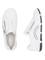 Dámské bílé kožené polobotky na zip model 21948512 - Rieker