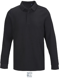 LSL Men Pánské těžké piqué polo s dlouhým rukávem deep black model 22442403 - NEOBLU