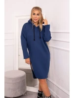 Šaty s kapucňou a bočným rázporkom z džínsoviny Šaty s kapucňou a bočným rázporkom z džínsoviny