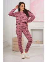 Sada s nápismi tmavo ružová