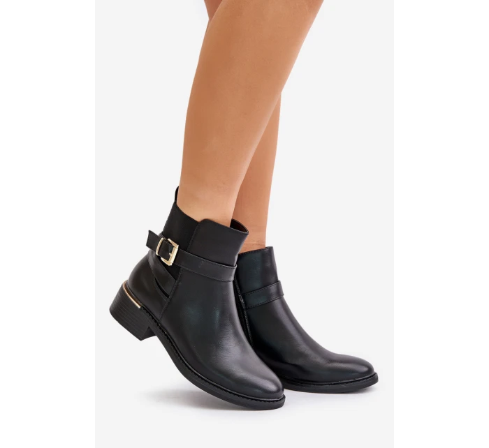 Botki Sztyblety Damskie Na Niskim Obcasie Ocieplane Czarne Zinlora Botki Sztyblety Damskie Na Niskim Obcasie Ocieplane Czarne Zinlora