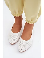 Síťované Materiálové Baleríny Dámské Bílé Sarina Síťované Materiálové Baleríny Dámské Bílé Sarina