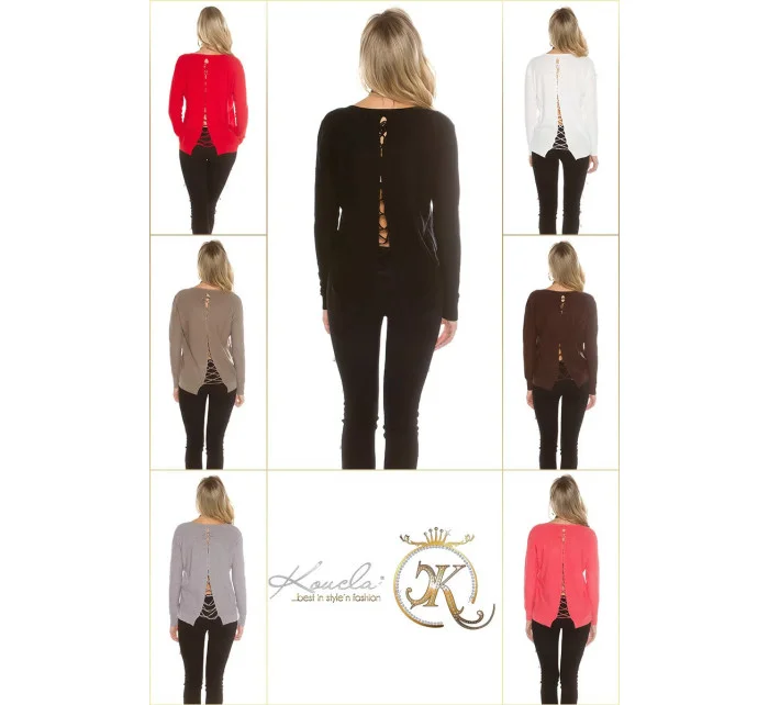 Módny sveter 8507 so šnúrkami - Koucla Módny sveter 8507 so šnúrkami - Koucla