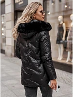 Dámska zimná prešívaná bunda LOVEINSIDE s kožušinou, čierna, FashionStreet TY5049 Dámska zimná prešívaná bunda LOVEINSIDE s kožušinou, čierna, FashionStreet TY5049