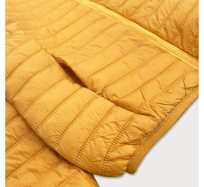 Tenká žltá dámska prešívaná bunda (B11-1)