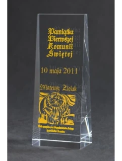 Trofeum szklane grawerowane + wypełnienie farbą