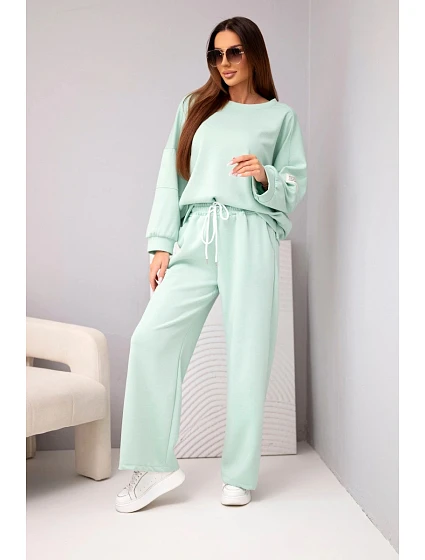 Dámský komplet model 22173149 mikina + kalhoty tmavě mátová - K-Fashion
