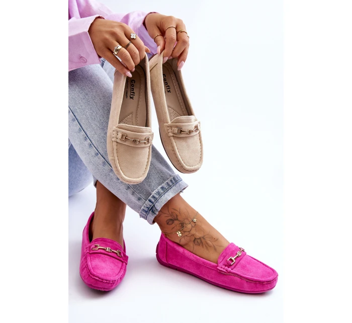 Dámské klasické semišové mokasíny růžové model 21625465 - Boto Dámské klasické semišové mokasíny růžové model 21625465 - Boto