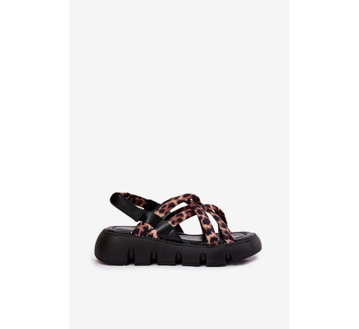 Sandały Damskie Na Platformie Z Paskami Panterka Filamira