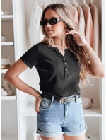 Dámská žebrovaná halenka LOOK černá Dstreet model 21988811 - FashionStreet