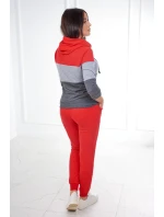 Farebná pruhovaná sada červená+sivá