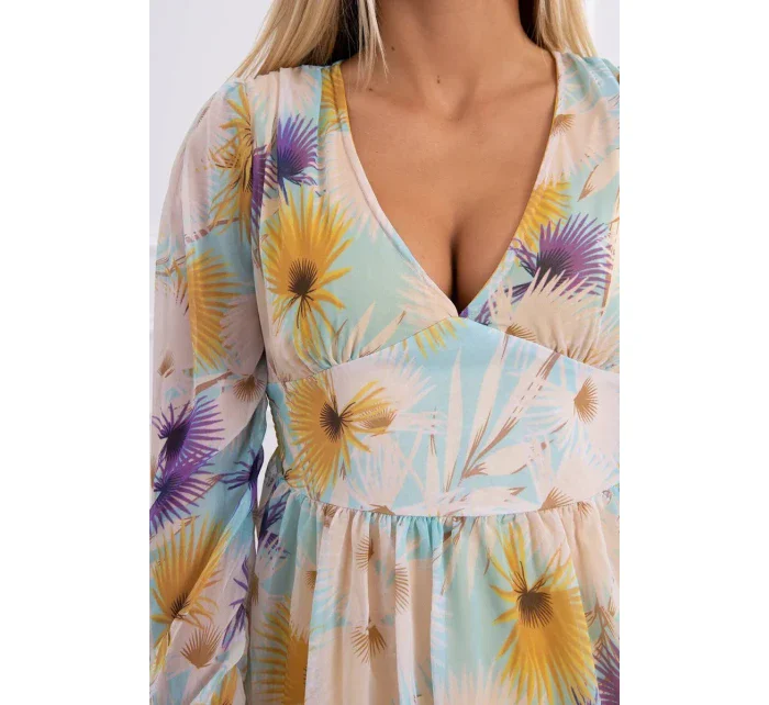 Vzdušné šaty s kvetinovým motívom žltej