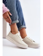 Dámské kožené sportovní tenisky Bílé model 21647542 - SERGIO LEONE