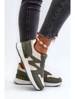 Sneakersy Damskie Z Eko Skóry Zielone Kaimans Sneakersy Damskie Z Eko Skóry Zielone Kaimans