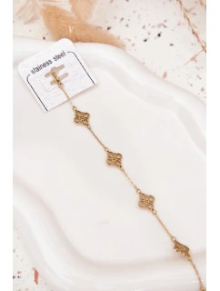 Náramek ze nerezové oceli se zlatými přívěsky