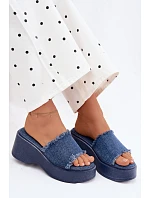 Dámské platformové sandály s džínovým vzorem Virelia Dámské platformové sandály s džínovým vzorem Virelia