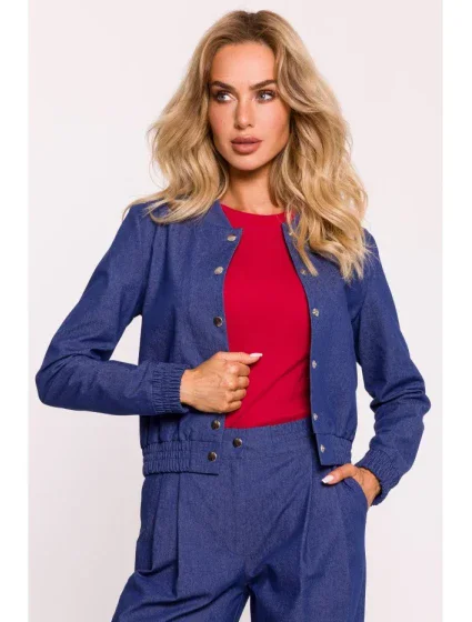 Bunda M800 Bomber s lisovanými cvočkami - modrá