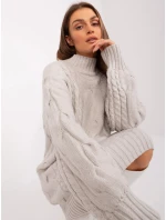 Dámske svetrové šaty 2367-1.35P svetlo béžové - Fprice
