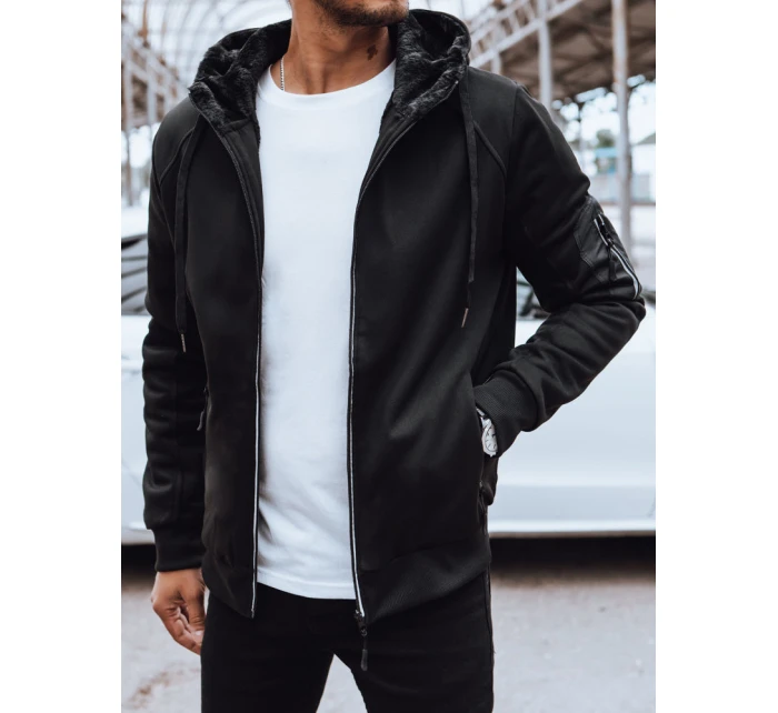 Pánská rozepínací zateplená mikina černá Dstreet model 21970397 - FashionStreet