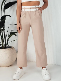 Dámske nohavice so širokými nohavicami GINZOM beige FashionStreet UY1900