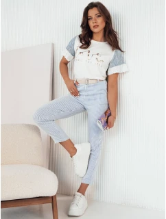 dámské kalhoty s modrými a bílými pruhy Dstreet model 21974858 - FashionStreet