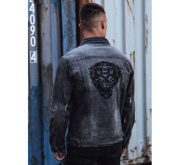 Pánská šedá džínová bunda model 21980259 - Dstreet Pánská šedá džínová bunda model 21980259 - Dstreet