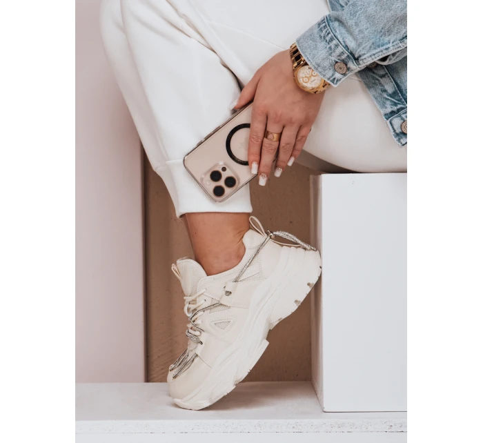 Dámské tenisky na podrážce beige Dstreet model 21983116 - FashionStreet