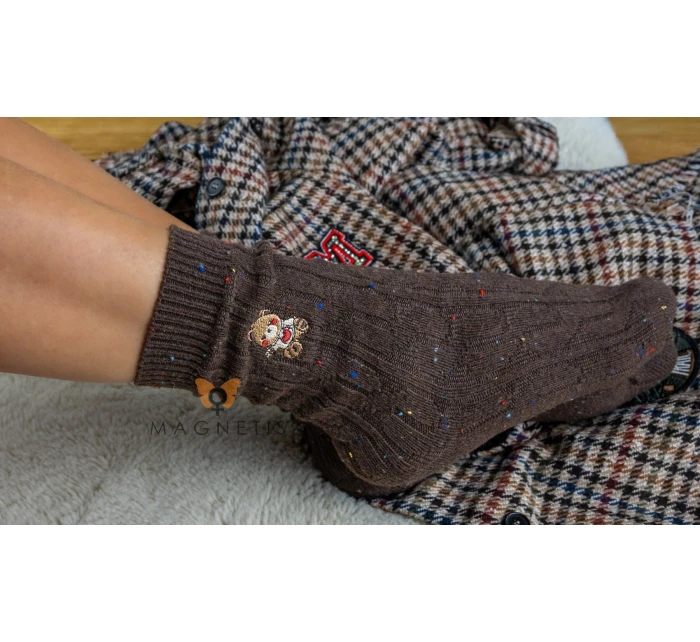 Magnetis ponožky YN5042 Medvedík melanž