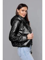 Krátka čierna dámska bunda (B8138-1)
