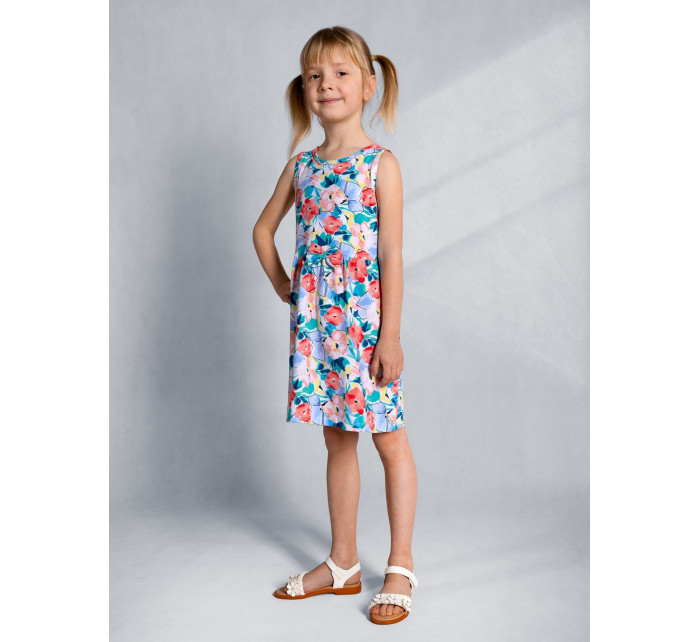 Yoclub Letní dívčí šaty bez rukávů UDK-0008G-A100 Vícebarevné
