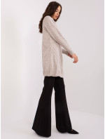 Svetlý béžový dlhý oversize sveter s manžetami