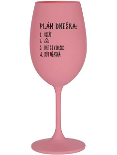 PLÁN DŇA - RISE - ružový pohár na víno 350 ml
