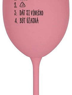 PLÁN DŇA - RISE - ružový pohár na víno 350 ml