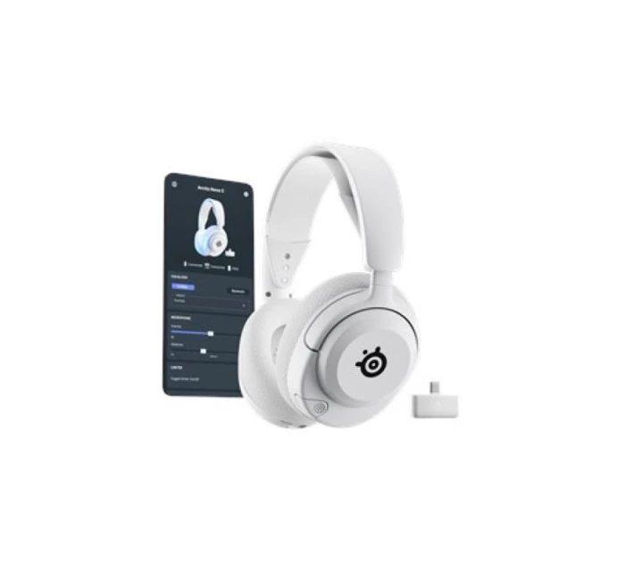 SteelSeries Herná náhlavná súprava Arctis Nova 5P Bluetooth s mikrofónom cez uši s potlačením hluku Bezdrôtová biela SteelSeries Herná náhlavná súprava Arctis Nova 5P Bluetooth s mikrofónom cez uši s potlačením hluku Bezdrôtová biela