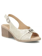 Dámské kožené sandály na klínku zlaté Filippo model 22135987