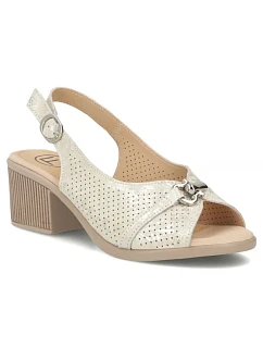 Dámské kožené sandály na klínku zlaté Filippo model 22135987