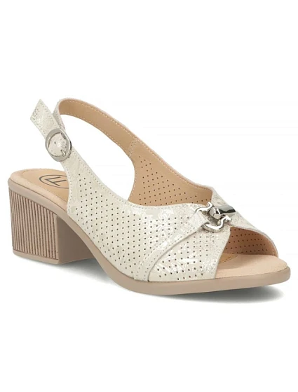 Dámske kožené sandále na klinoch zlaté Filippo DS7645