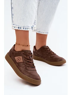 Lesklé dámske tenisky Big Star UU274017 brown