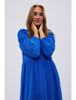 Šaty s volánovými rukávmi - modré
