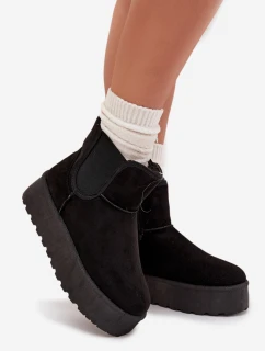 Dámske snežnice s elastickou vložkou Kiora - čierne