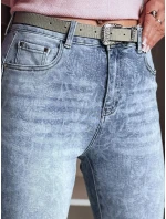 Dámské džínové kalhoty slim fit s páskem blue Dstreet model 21985248 - FashionStreet