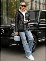 Kurtka damska pikowana z kapturem czarna model 22042837 - FashionStreet