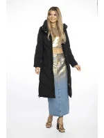 Jednoduchá dámska zimná bunda s kapucňou Ann Gissy čierna (AG1-3030)